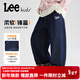 Lee童裝兒童時(shí)尚水洗牛仔褲子女童2025年冬季加絨直筒長(cháng)褲中大童 深藍 150