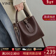 viney牛皮水桶包包女包品牌斜挎包單肩包生日情人節禮物送女朋友老婆 【酒咖色】新年送女生大容量高檔實(shí)用大包 時(shí)尚輕奢百搭休閑通勤手提包