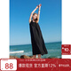 三彩2025夏季新款仿棉麻連衣裙無(wú)袖扭結背心裙寬松長(cháng)裙度假風(fēng)M