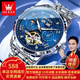 歐利時(shí)（OLEVS）瑞士認證品牌手表男滿(mǎn)天星男士手表全自動(dòng)機械表夜光防水高檔男表 OLEVS-6690-鋼帶本藍