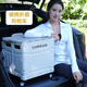 LOCK&LOCK車(chē)載拉桿收納箱帶輪買(mǎi)菜車(chē)購物車(chē)汽車(chē)用品行李箱折疊便攜小拉車(chē) 【75L】樂(lè )扣樂(lè )扣經(jīng)典款卡其灰拉桿收納箱LTZ507