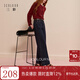 三彩2025冬季新款磨毛牛仔褲休閑直筒褲九分褲簡(jiǎn)約顯瘦M 深海藍 XL 170/76A 170/76A