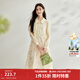 茵曼（INMAN）茵曼國風(fēng)天絲襯衫吊帶裙女套裝2025年春秋新款新中式盤(pán)扣連衣裙 米杏色 XL