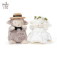 海灣兔Bunnies 七夕情人節情侶小羊玩偶毛絨公仔新婚禮物壓床娃娃一對 824336 花園婚禮小羊（灰白）