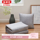 恒源祥抱枕被純棉抱枕沙發(fā)小被子兩用時(shí)尚辦公室午睡神器汽車(chē)靠墊空調被 肌底紋淺灰 45cm*45cm 展開(kāi)尺寸：135*170cm