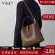 viney牛皮包包女包新款水桶包大容量斜挎包生日新年禮物送女友老婆 【咖啡色】高檔實(shí)用洋氣單肩包 品牌輕奢時(shí)尚通勤手提包