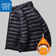 真維斯輕薄羽絨服男短款冬季外套男士新款超輕休閑中青年白鴨絨保暖防寒 A210-16050黑色 L (120斤-140斤)
