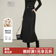 晚白【新品】冬款時(shí)尚休閑半裙直筒純色羊毛半身裙【不含腰帶】 深灰色 XL