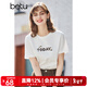 betu百圖女裝春裝新款寬松韓版卡通印花短袖T恤ins潮JD2102T08 白色 M