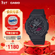 卡西歐（CASIO）G-SHOCK 黑紅暗焰系列男士手表 黑紅雙色潮酷設計血屏款 防震腕表 GA-B2100BBR-1APR