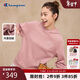 Champion冠軍加絨連帽衛衣女新款休閑時(shí)尚刺繡長(cháng)袖上衣 粉色 M 