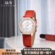 愛(ài)沃馳瑞士IW新款超薄女士時(shí)尚氣質(zhì)鑲鉆石英表防水皮帶輕奢小眾設計腕表 愛(ài)沃馳珍珠母貝/紅竹節皮/精美禮品 +女士手鐲