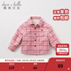 戴維貝拉（DAVE＆BELLA）加絨格子女童襯衣兒童襯衫男童長(cháng)袖上衣秋冬打底衫寶寶冬季中大童 粉色格子 80 cm(24M(建議身高73-80cm))