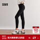 森馬（Semir）休閑褲女修身磨毛輕暖小腳褲2024秋冬新款顯腿長(cháng)九分鯊魚(yú)褲瑜伽褲 黑色90001 M