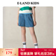 E·LAND KIDS【100%棉】童裝女童牛仔短褲2025年夏新品學(xué)院褲子 Indigo靛藍色/55 140 均碼