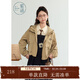 紫涵（ZIHAN）紫涵大口袋連帽短外套女秋季復古學(xué)院風(fēng)寬松休閑拉鏈上衣 淺咖 M