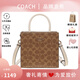 蔻馳（COACH）女包 MINI CALLY單肩手提包托特包琴譜包風(fēng)琴包 卡其色配白色CBQ34IMO1G