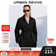 UR2025秋季新款女裝氣質(zhì)復古翻領(lǐng)腰帶風(fēng)衣UWM150056+ 黑色 S