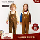 Teenie Weenie Kids小熊童裝25年新款秋冬男女寶寶寬松燈芯絨背帶褲 米色 100 cm