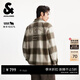 杰克·瓊斯（JACK&JONES）春季男裝毛呢大衣外套時(shí)尚百搭休閑舒適寬松格子花紋225427027 E05深褐色 常規 S （170）