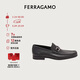 菲拉格慕（Ferragamo）男士黑色Gancini扣飾莫卡辛鞋 0642848_3E _80 禮物送男友