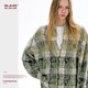 BJHG不計后果格子襯衫男款春季潮牌廢土風(fēng)做舊漸變水洗休閑長(cháng)袖襯衣女 草綠色 M