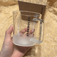 星巴克杯子磨砂玻璃杯2026新款咖啡杯馬克水杯情人節情侶杯新年禮物 355ml透明磨砂杯