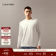 Calvin KleinJeans春秋男士休閑通勤ck浮雕字母凈色內搭打底衫長(cháng)袖T恤上衣 YAF-月光白 XL