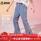 ASK JUNIOR童裝兒童褲子女童春裝中大童青少年闊腿牛仔褲休閑長(cháng)褲 藍色 140