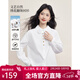 熙世界（sllsky）文藝風(fēng)刺繡純棉白襯衫女2026春季新款通勤長(cháng)袖蕾絲翻領(lǐng)襯衣 珍珠白 M