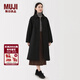 MUJI 女式 蓬松棉服立領(lǐng)大衣 外套女款冬裝長(cháng)款冬季女裝棉衣衣服 黑色 L (165/88A)