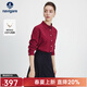 Navigare意大利小帆船女士長(cháng)袖襯衫2025秋季新款棉質(zhì)親膚襯衣燈芯絨上衣 勃艮第紅 L
