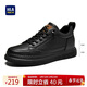 海瀾之家HLA男鞋休閑鞋子板鞋秋冬皮鞋子男HAAXXM1EBF061 黑色增高42