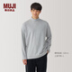 MUJI男式 起毛 半高領(lǐng)長(cháng)袖T恤  男士打底衫男款春秋男裝  AB1MUA4A 灰色 L (175/100A)