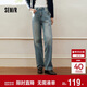 森馬（Semir）森柔|牛仔褲女春季做舊淺色長(cháng)褲女生顯瘦時(shí)尚直筒褲103125124013A