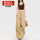 Rindu卡其色復古彎刀牛仔褲女2026春季新款寬松拖地休閑直筒美式闊腿褲 卡其色 M 建議100-110斤