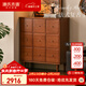源氏木語(yǔ)實(shí)木斗柜法式復古九斗櫥柚木色儲物柜臥室九宮格邊柜 0.9m九斗柜