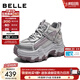 百麗（Belle）結構感拼接老爹鞋女2026春新商場(chǎng)同款厚底高幫老爹鞋F3Q1DAD6 銀色 36 (230mm)