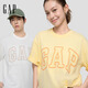 蓋璞Gap男女裝2026春季新款純棉logo字母印花寬松短袖T恤上衣854736 鵝黃色 XS (165/84A) 亞洲尺碼