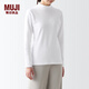 MUJI女式 柔軟棉 高領(lǐng)長(cháng)袖T恤 打底衫 女裝 上衣 FCD85C3A 白色 XL(165/92A)