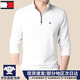 TOME BORNEK湯米高端長(cháng)袖T恤男士立領(lǐng)拉鏈商務(wù)休閑親膚衛衣打底衫輕奢時(shí)尚 白色 XL 175(建議130-150斤)