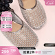 他她（TATA）法式氣質(zhì)透氣涼鞋女鞋平底網(wǎng)面單鞋夏季新款 槍色 38