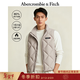 Abercrombie & Fitch菱格LOGO雙頭拉鏈保暖羽絨馬甲背心25秋冬男裝132-5209 米白色 M (180/100A)