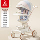 鳳凰（Phoenix）嬰兒車(chē) 嬰兒推車(chē)雙向輕便 0-6歲折疊可坐可躺帶減震 遛娃神器 彩虹色【2026升級】玩具雙層餐盤(pán)+八組減震