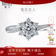MoLi鉑金18K金人工培育鉆石六爪扭臂雪花求婚鉆戒指一克拉七夕禮物女 銀培育主鉆D色VVS/3EX/GRC證書(shū)禮盒 1克拉優(yōu)品鉆