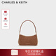 CHARLES&KEITH26春新品鱷魚(yú)紋單肩腋下包斜挎包女新年生日禮物CK2-80151362-C Chocolate巧克力色 S
