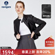Navigare意大利小帆船真皮皮衣女士秋冬款黑色時(shí)尚百搭外套立領(lǐng)短款機車(chē)服 暗夜黑 M