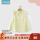 優(yōu)奇女童連衣裙夏季2026新款新中式國風(fēng)旗袍裙兒童一歲女寶寶周歲禮服 綠色 90