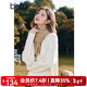 百圖betu女裝冬季新款毛衣圓領(lǐng)大身麻花織法百搭毛衫女2411X14 米白 L