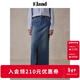 ELAND衣戀半身裙女純棉高腰前開(kāi)叉長(cháng)裙2025秋新款 中牛仔色(01)M/Indigo S 160